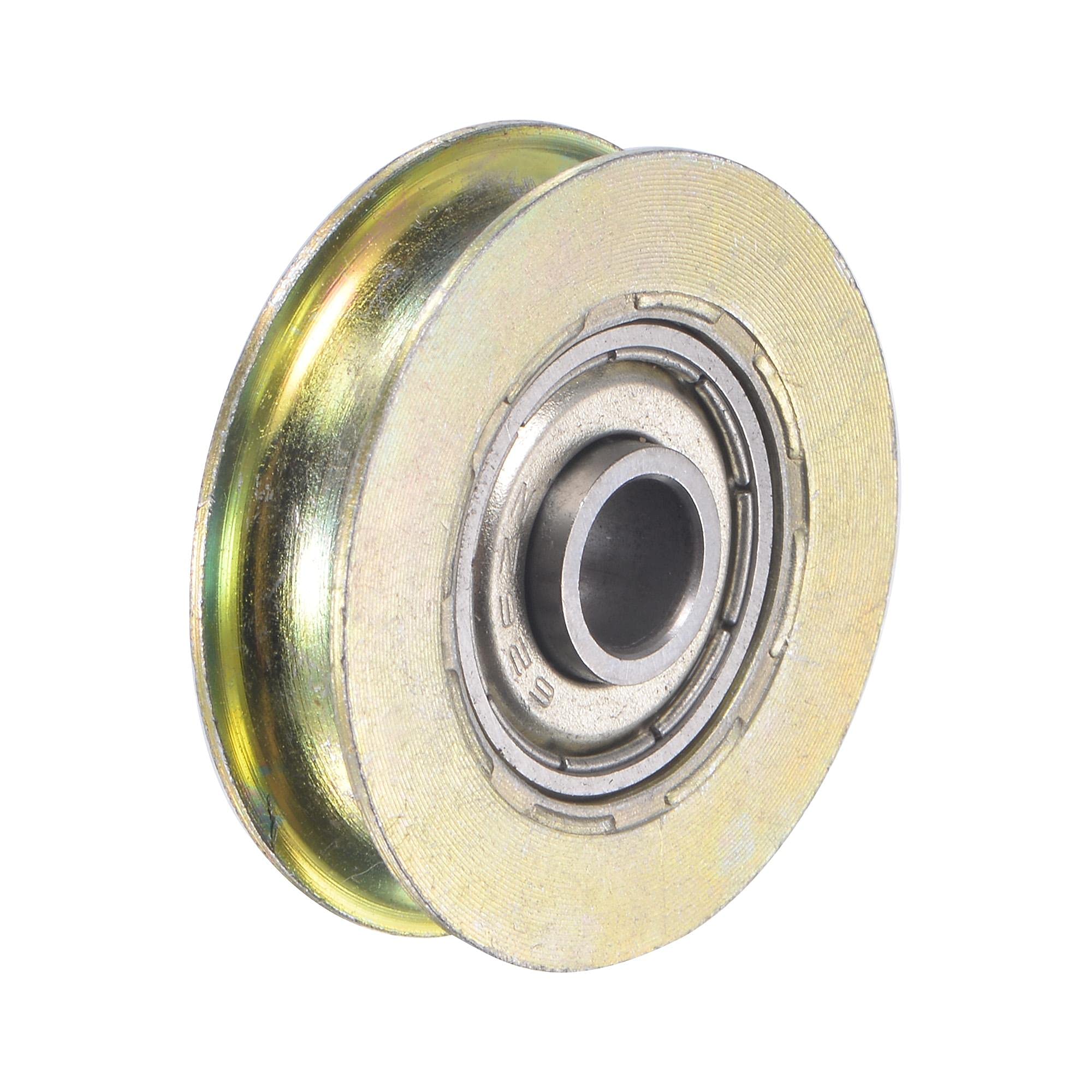 sourcing map Sliding Door Roller U Groove 6.4mm Shaft Hole 32mm Diameter, Bearing Steel