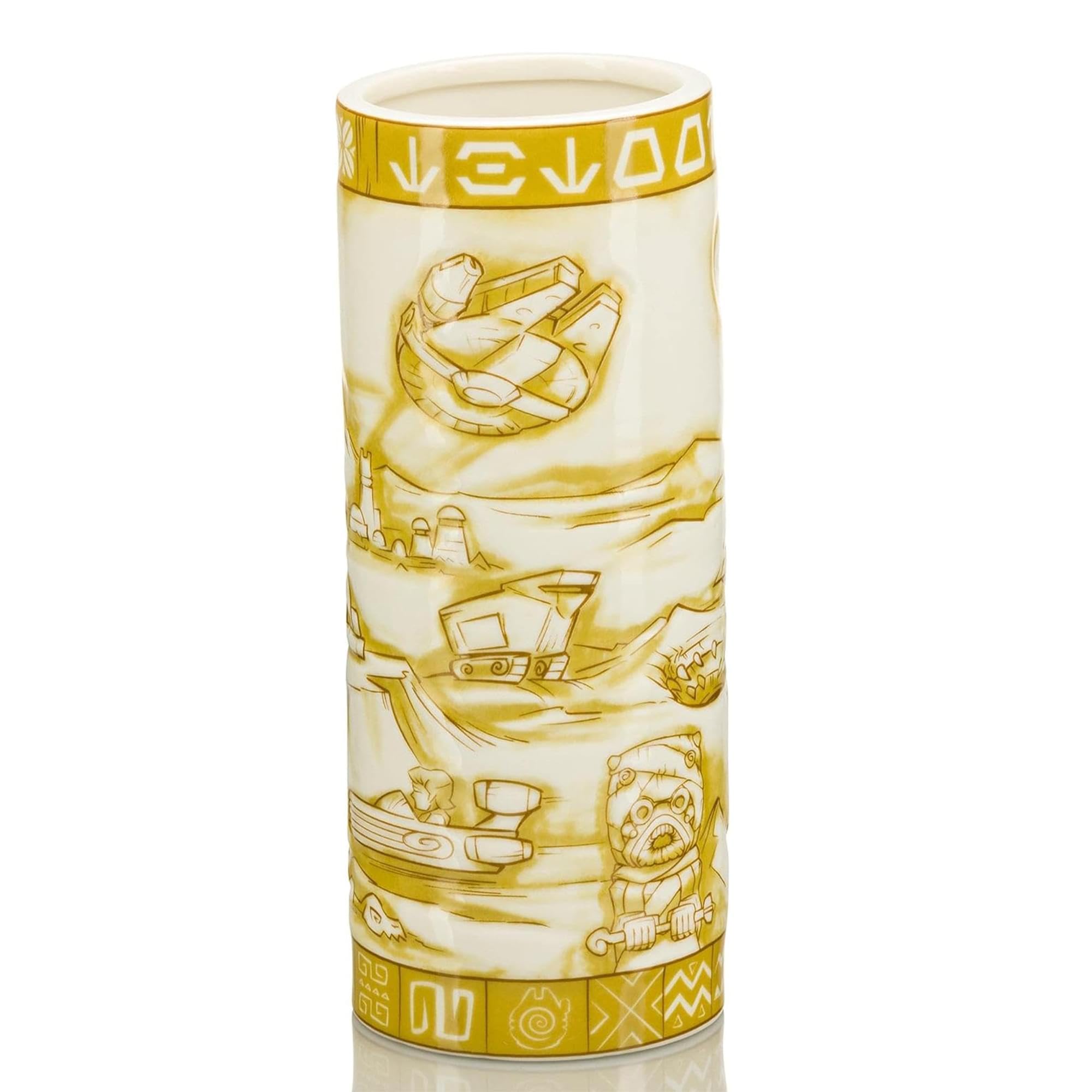 Star Wars Geeki Tiki Tatooine Scenic 24 Ounce Ceramic Tiki Mug, Yellow