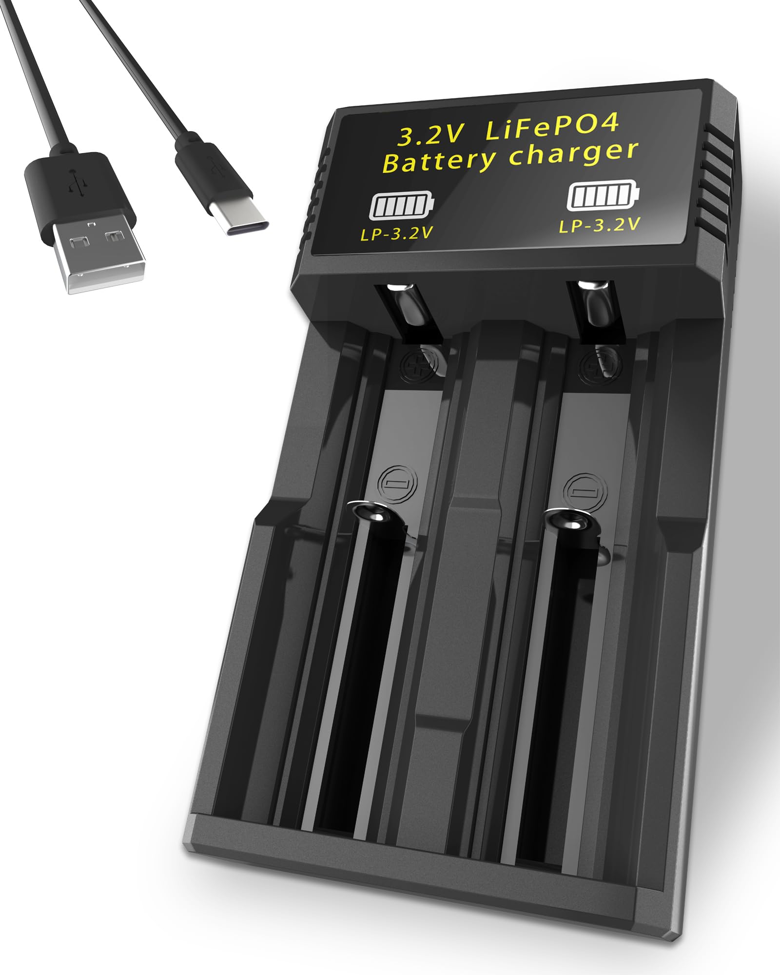 Photo 1 of Henreepow 3.2v LifePo4 Rechargeable Battery Charger, Designed for 3.2v Rechargeable Batteries, Overcharge Protection, Automatic Power Off When Full, LED Light Display. (2 Slots)