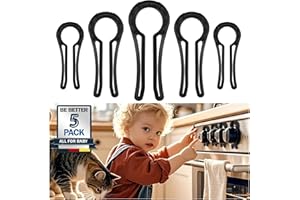 MCOTOP Gas Stove Knob Locks, Stove Knob Safety Covers for Child, Prevent Kids Pets from Turning on Stoves - Black-5 Pack