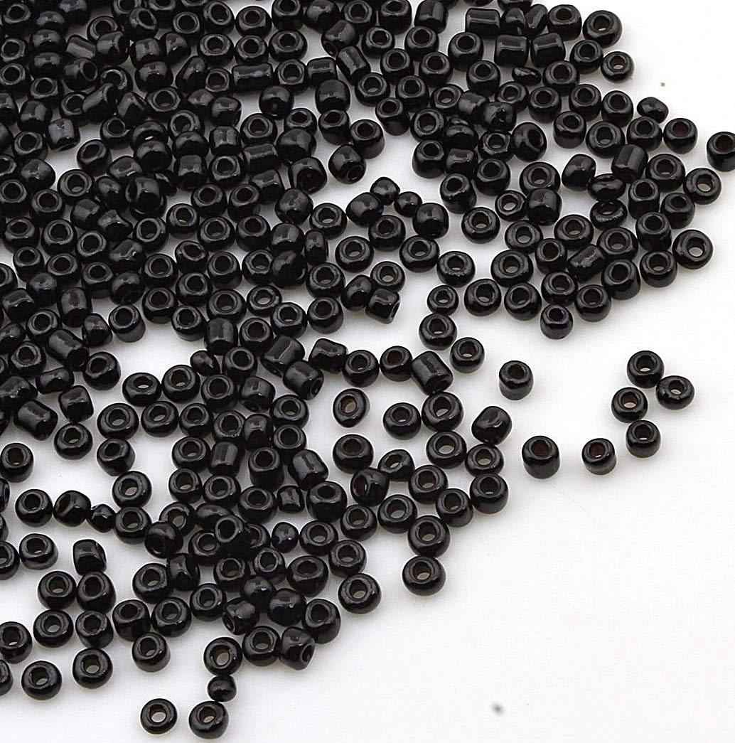 Pack of 3300 Glass Seed Beads 3 mm Opaque Matte 8/0 Pony Beads Opaque Lustre Opaque Seed Beads Choice of Colours (Black)