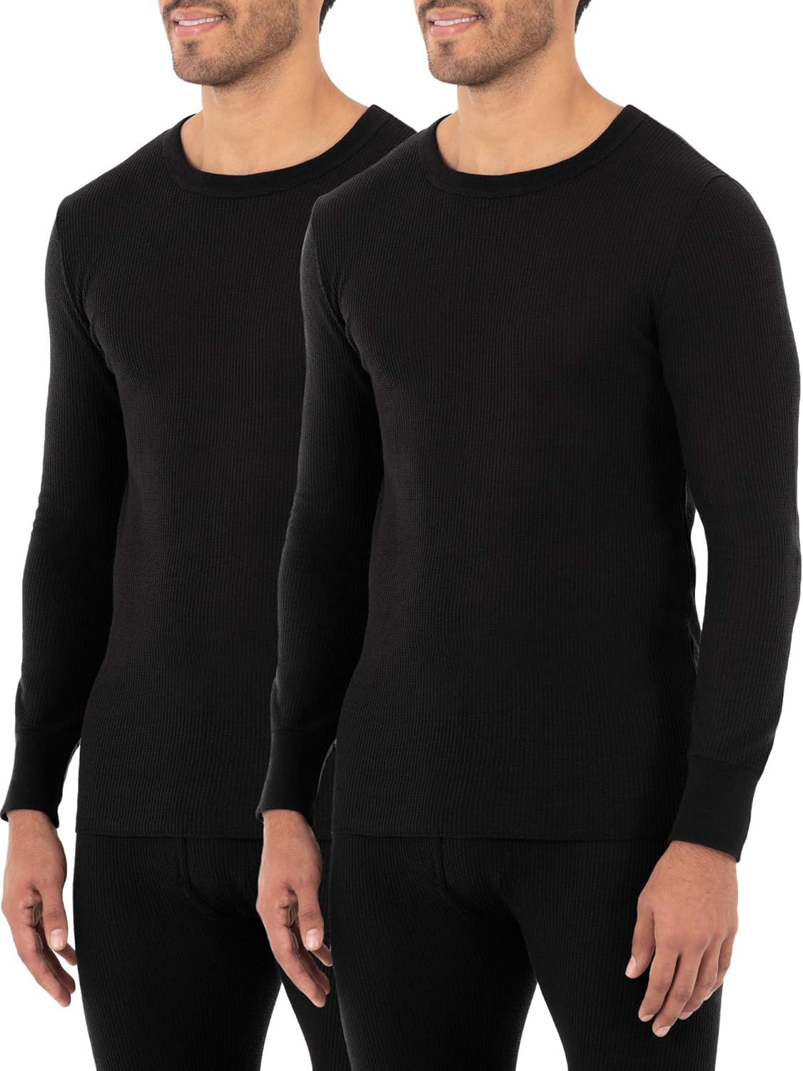 Fruit of the Loom Men's Classic Midweight Waffle Thermal Underwear Crew Top at  Men’s Clothing store