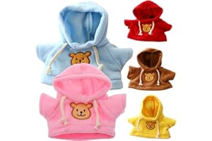 PORGEEL Build a Bear Cothes 5Pcs Doll Clothes Bear Hoodie Fit 6-8 Inches Bears Cute Stuffed Animals Clothes Doll Decoration for DIY Dressing Bear Toy Build a Bear Accessories