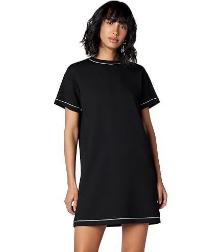 Theory Women's Rib Neck Tank Dress, Black, M at Amazon Women's Clothing store
