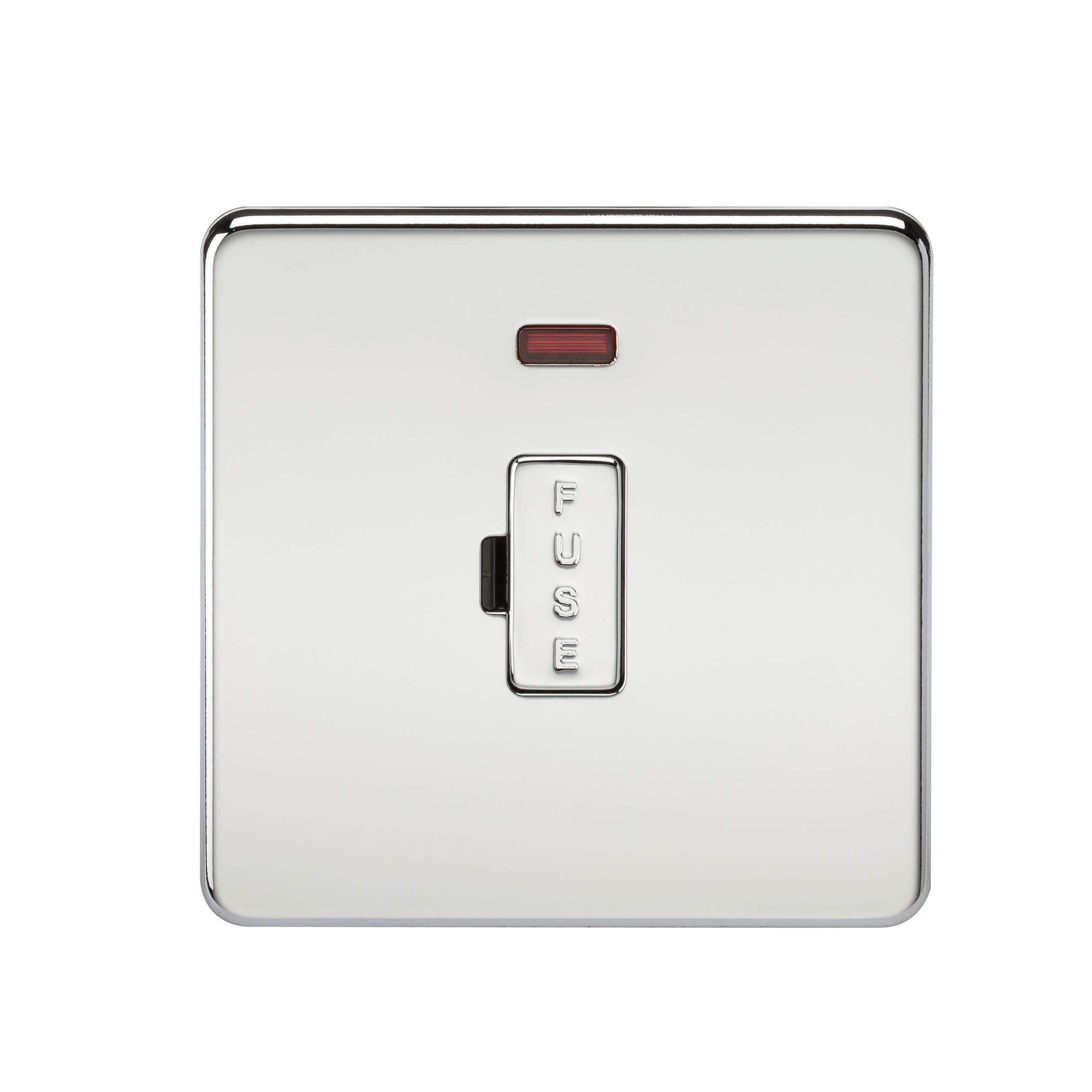 Knightsbridge SF6000NPC Screwless 13 A Fused Spur Unit, Polished Chrome with Neon — image 1
