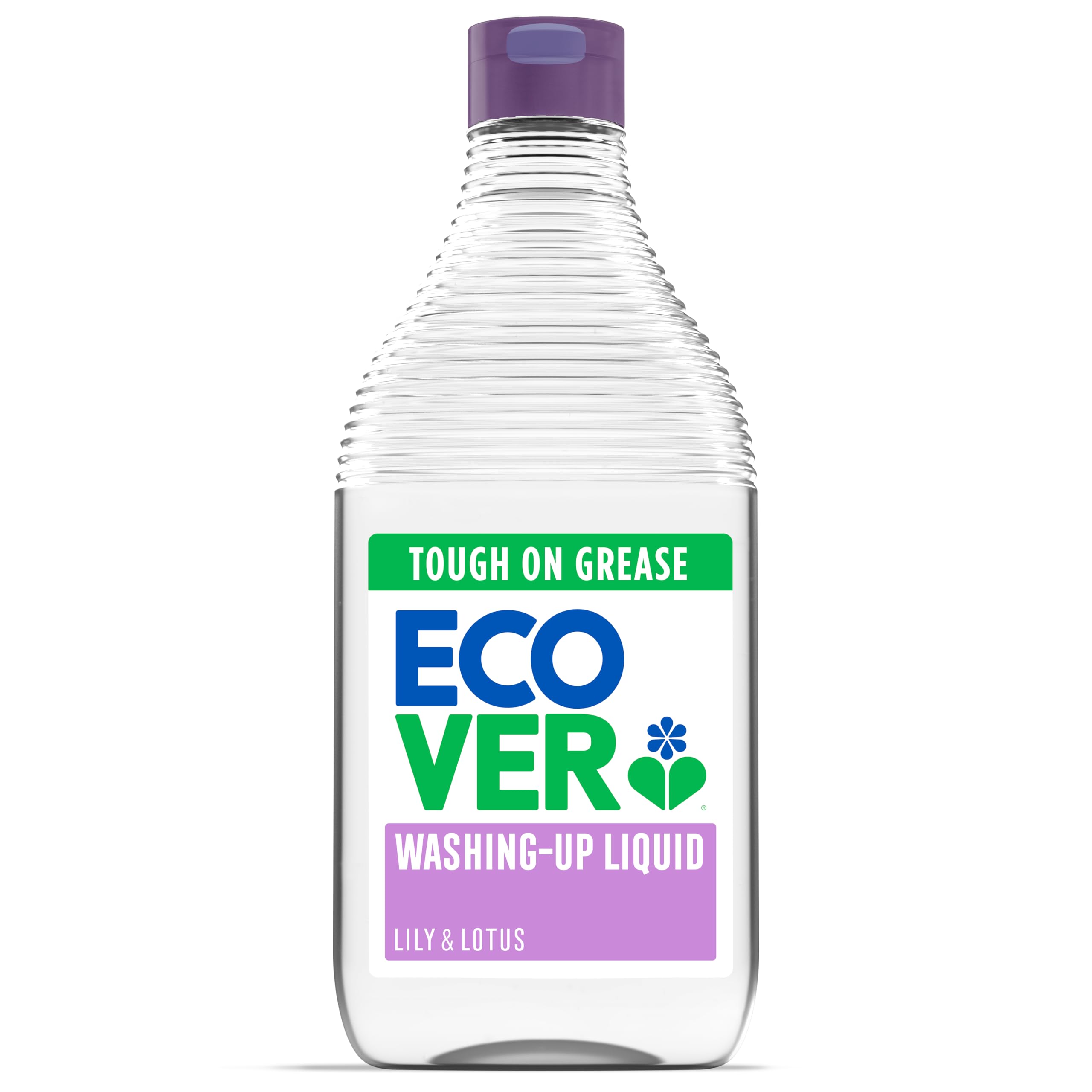 Ecover Washing Up Liquid Washing Up Soap, Tough on Grease and Grime, Fresh Lily & Lotus Scent, 1 x 450 ml