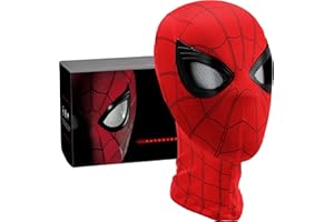 LIPSKI Spider-M Mask, costume prop Mask with Moving Light Up eyes, Halloween Party Favors Gifts for Man Kids Birthday Christmas Gift