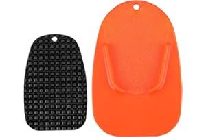 SOLLON Motorcycle Kickstand Pad - Orange - Support Plate Helps Park Your Motorcycle on Soft Ground Hot Pavement Grass Anti Sinking 2 pack （big+small）