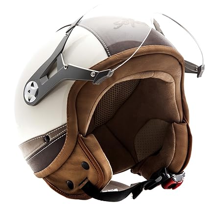 SOXON SP-325-URBAN Creme · Mofa Pilot Helmet Scooter-Helm Biker Bobber Cruiser Roller-Helm Jet-Helm Motorrad-Helm Vespa-Helm 