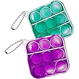 ZNNCO Push Pop Bubble Fidget Sensory Toy,Mini Tie Dye Pop Keychain to Relieve Emotional Stress for Autism Kids Adults (Green+