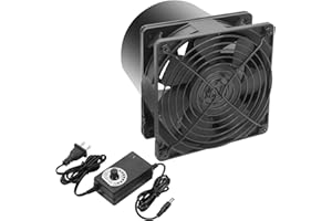 HOSE VARY 5in Air Exhaust Fan Fume Extractor, 6000RPM 210CFM DC12V Ventilation Fan w/Controller for 3D Printer, 3D Laser, Grow Tent, DIY