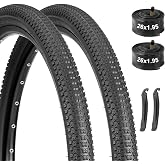 20/24/26 Inch Bike Tire &amp; Tube Set: Heavy-Duty Folding Replacement, for MTB | 20/24/26 inch tyre for MTB, puncture protection, strong grip and stability, low rolling resistance, for off-road cycling