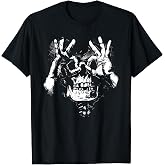 skull with ok pattern graphic T-Shirt