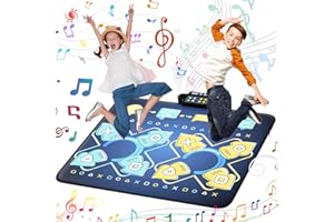 RWSEFK Double Dance Mat for Kids, 2-Player Dance Pad Gifts for Girls Boys Toddlers 3 4 5 6 7 8 9 + Year Old, Electronic Dancing Mat Challenge Palymat with Music Light