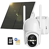 4G LTE Cellular Security Camera Includes Memory Card & SIM Card(Support Verizon/AT&T/T-Mobile), 2K Solar Outdoor Cam Wireless Without WiFi Needed, 360° Live View, Color Night Vision