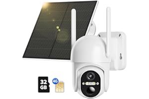 Ebitcam 4G LTE Cellular Security Camera Includes Memory Card & SIM Card(Support Verizon/AT&T/T-Mobile), 2K Solar Outdoor Cam Wireless Without WiFi Needed, 360° Live View, Color Night Vision