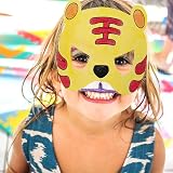 Heveer 24 Pack Animal Cardboard Colour-In Masks Kids DIY Graffiti Art Craft view 4