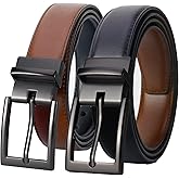 Lavemi Mens Belt Reversible 100% Italian Leather Dress Casual,One Reverse for 2 Colors,Trim to Fit