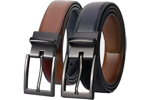 Lavemi Mens Belt Reversible 100% Italian Leather Dress Casual,One Reverse for 2 Colors,Trim to Fit