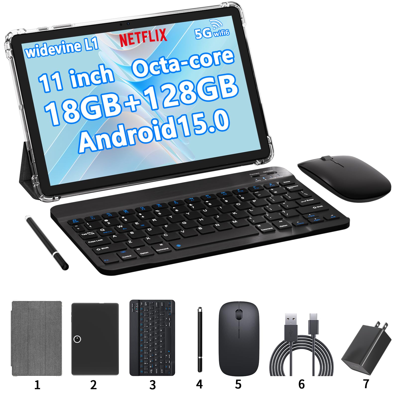 Mua 11 inch 2 in 1 Tablet, 18GB + 128GB, Android 15 Tablet, 1TB ...