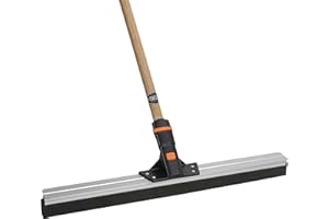 SWOPT 24” Floor Squeegee + 60" EVA Foam Comfort Grip Wooden Handle, Combo — Cleaning Head w/ Long Handle Interchangeable w/ All SWOPT Cleaning Products — Indoor & Outdoor Squeegee Set, Gray