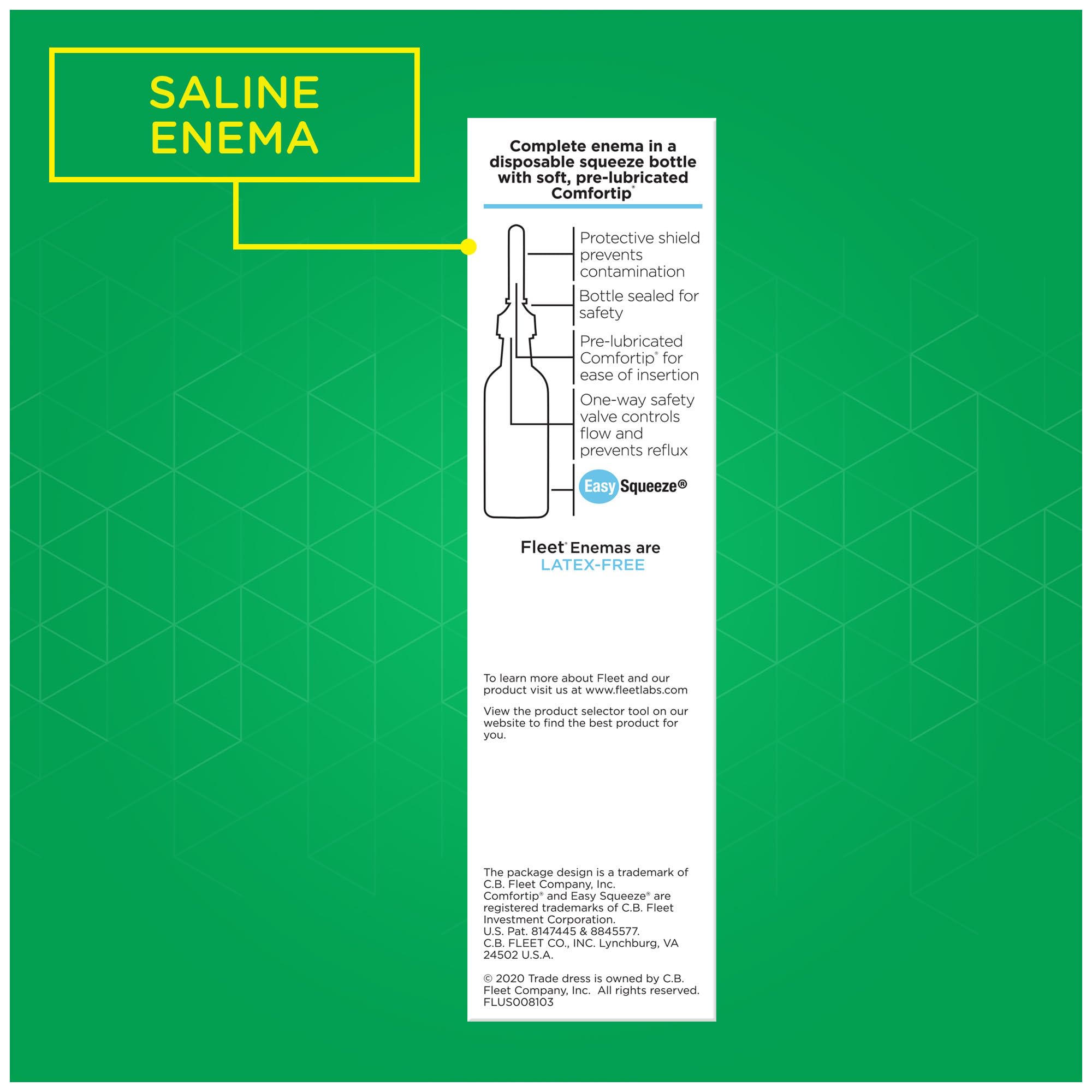Fleet Laxative Saline Enema, 7.8 Fl Oz (Pack of 6)