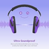 Dr.meter Ear Defenders Children Noise Cancelling Headphones 27.4 dB Purple view 5