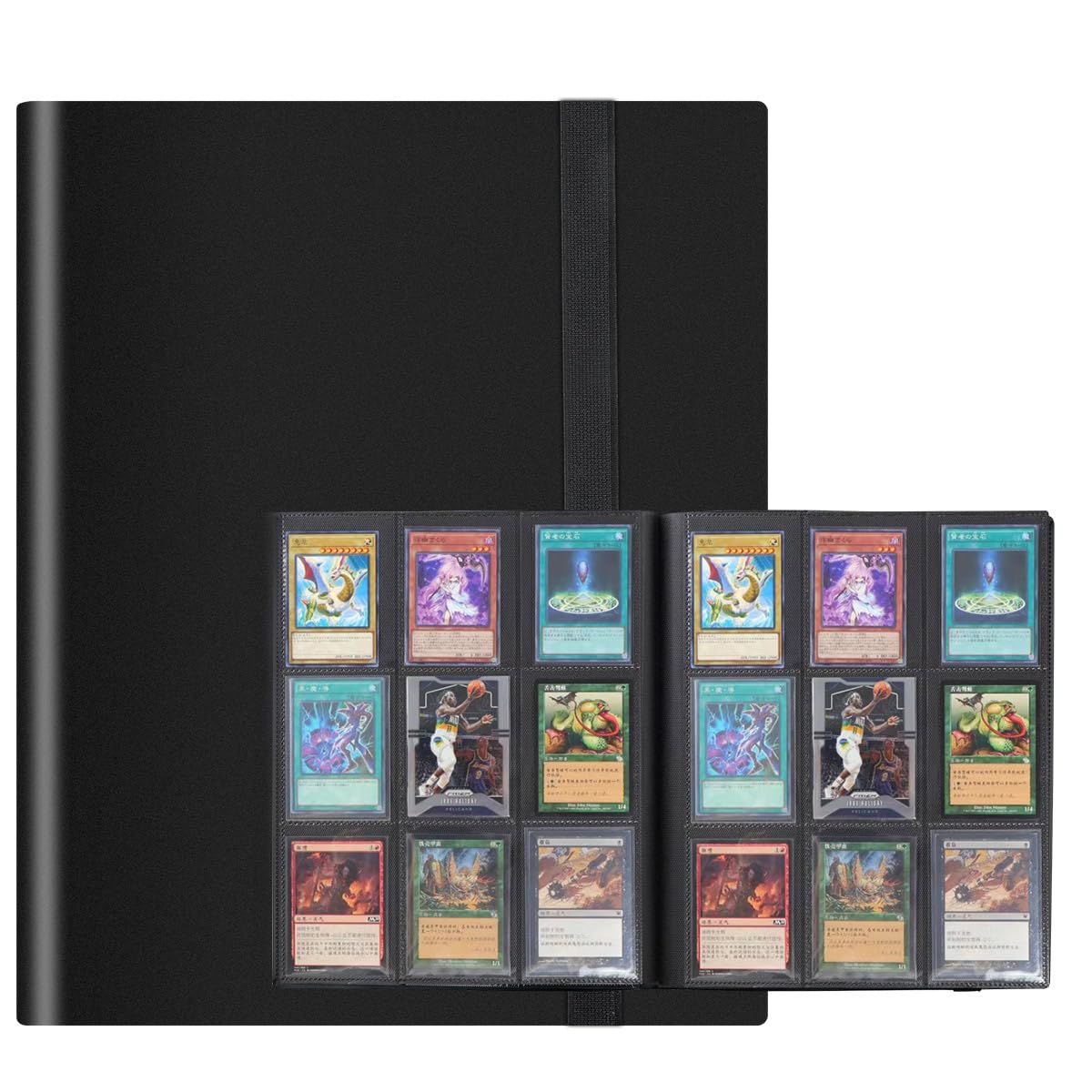432 Pockets Trading Card Binder Black,9 Pockets Trading Card Album,Card Folder Card Binder Holder Album Pages,Game Card Sleeves Album