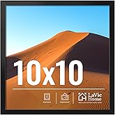 LaVie Home 10x10 Picture Frame for Wall Display, 10x10 Black Picture Frame with HD Plexiglas, 10 x 10 Square Frame 1 Pack, Display Frame for Vertical or Horizontal, Classic Collection