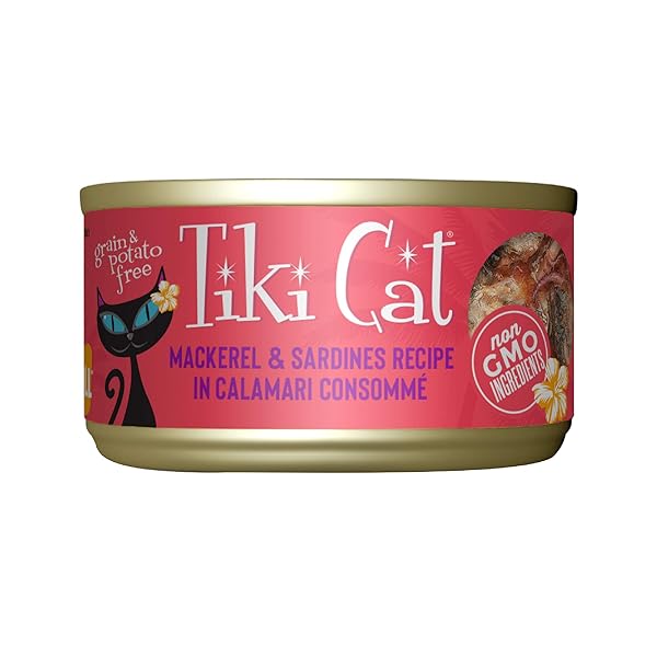 TIKI CAT GRILL WET CAT FOOD, MACKEREL & SARDINES, 2.8 OZ. CANS (12 COUNT)