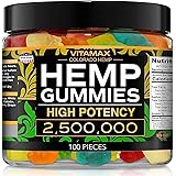 Vitamax Hemp Gummies - Great for Peace & Relaxation - 2,500,000 - Natural Fruit Flavors Tasty Relief – Made in USA – Relaxing
