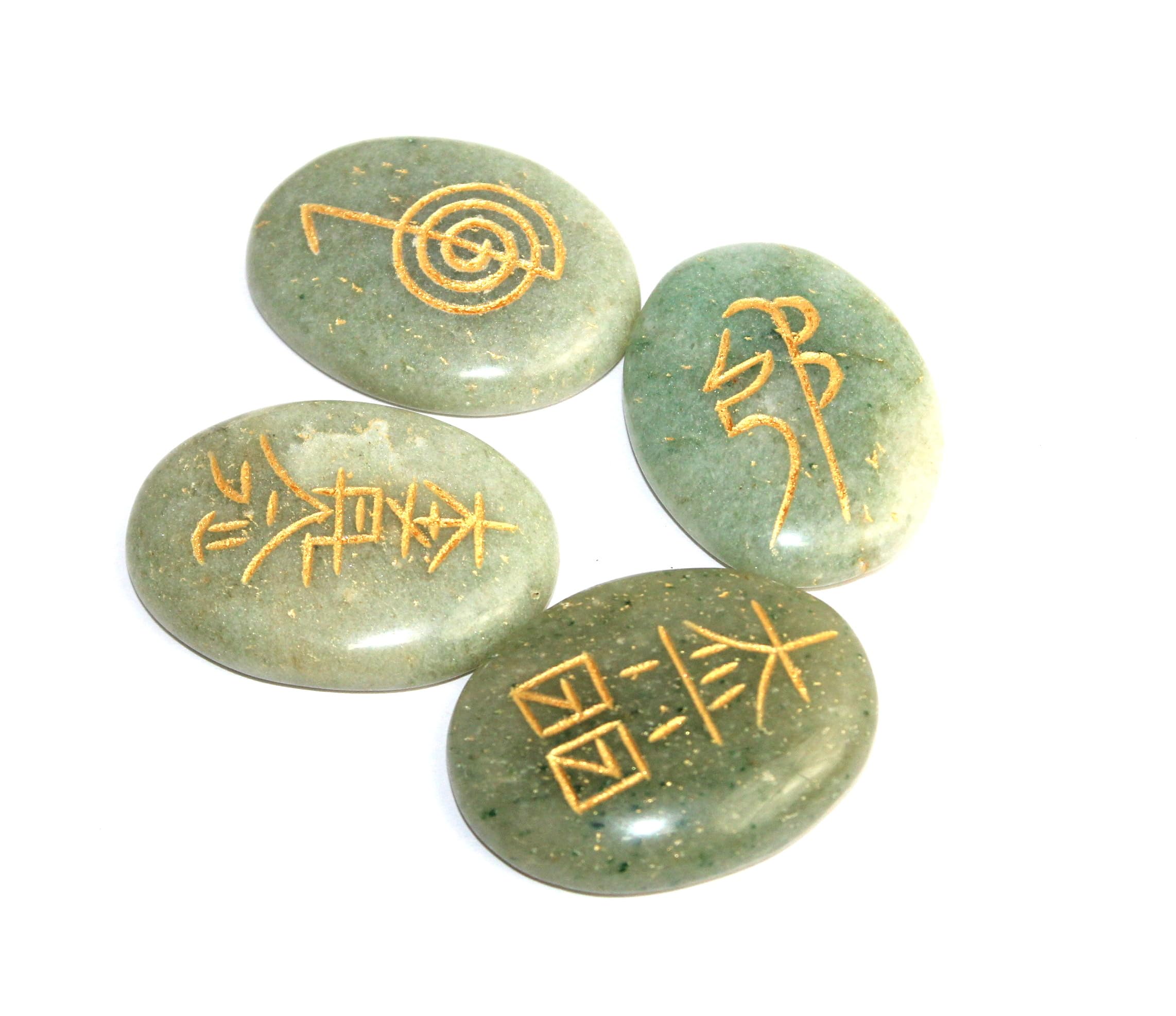 Jet International Green Aventurine Usui Iki Healing Set Chakra Balancing Meditation Gemstone Spiritual Energized Positive Mental Peace Prosperity Growth Bonding Lationship De-Stress Anxiety