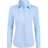 GIANZEN Button Down Shirts for Women Long Sleeve Blouse Regular Fit Work Office Tops Business Casual Attire