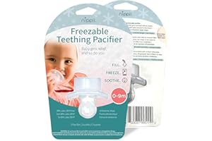 Nippii Freezable Orthodontic Pacifier for Teething - Orthodontic Design Teething Pacifier for Baby Teething Relief - Medical Grade Silicone Pacifier