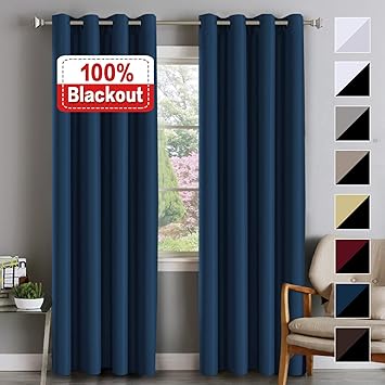 Amazon Com 100 Blackout Curtain Set Thermal Insulated Blackout