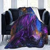 Purple Dragon Art Throw Blanket Super Soft Flannel Blankets for Girls Boys Girl Kids Men Women Gifts Bed Sofa Office Camping Travel 60x50 Inch