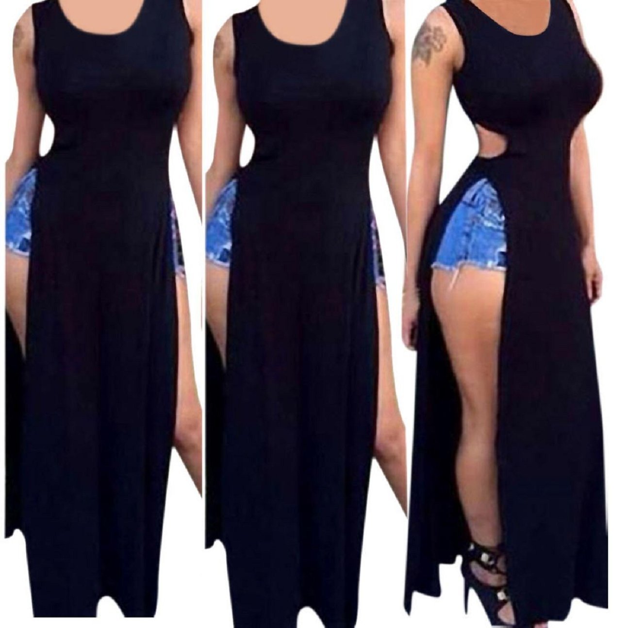 open side maxi dress
