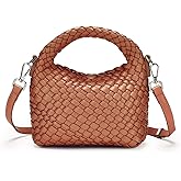 Small Woven Crossbody Bag for Women,y2k bag, woven purse Leather handbag mini Hobo (brown) gifts for girl