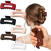 Suncalla 6 Pcs Cloud Claw Clip for Women 4.1 Inch Soft Silicone Claw Flexible Hair Clip Large Square Non Slip Barrettes Ponytail Hairpins for Women Thick Thin Curly Hair Valentine's Day Gift, 6 Color