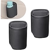 Shakas 2 PCS Car Door Large Cup Holder, Multifunctional Storage Bag Trash Can for Beverage Water Cup Mobile Phone, Waterproof Cleanable Leather Insert Organizer for Seat Back, for Cars Trucks (Black)