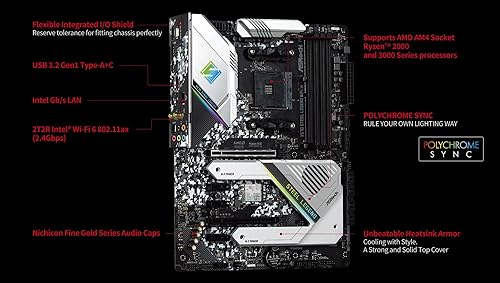 ASRock X570 Steel Legend WiFi ax Motherboard Supports AMD AM4 - Technical View