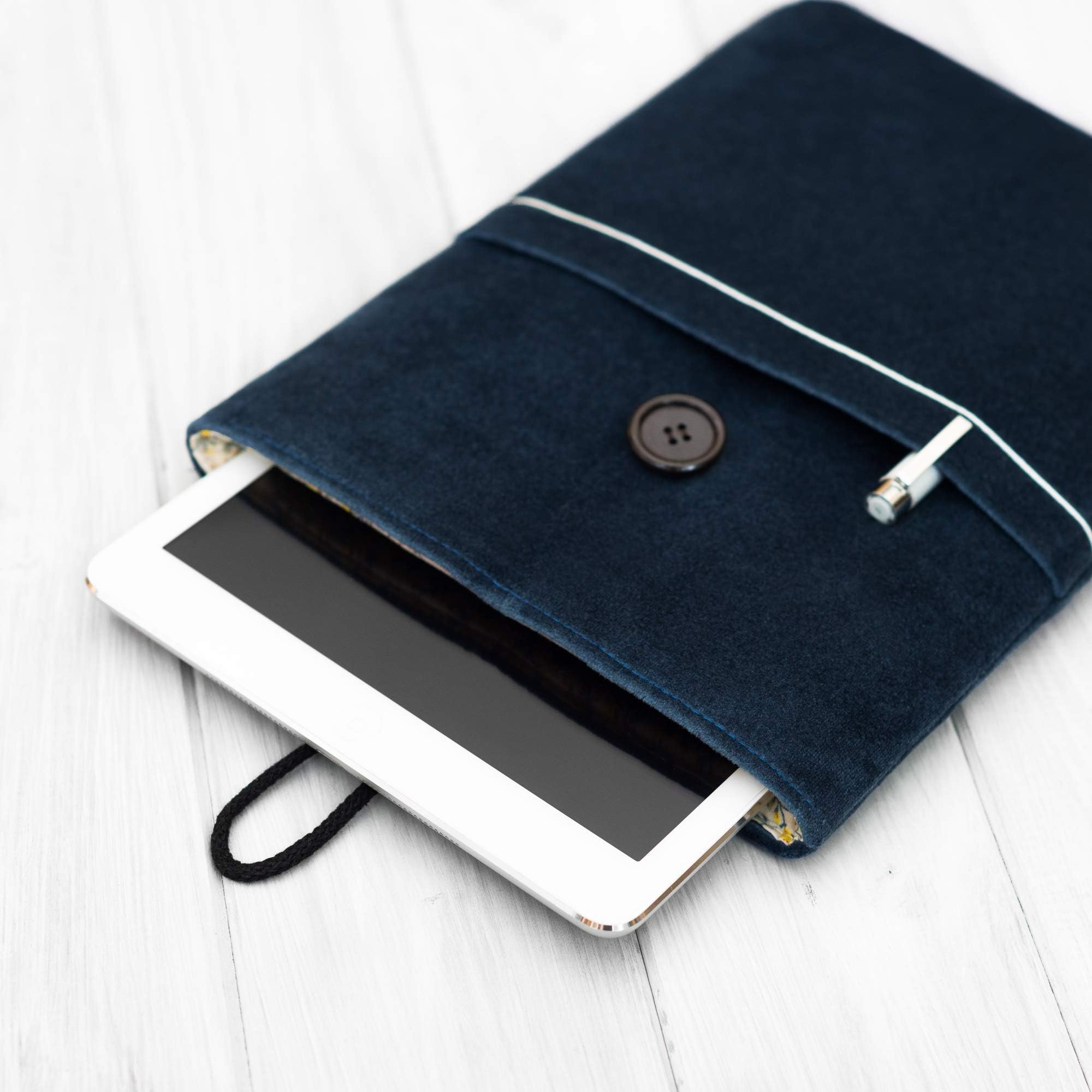 New iPad case Mini and 10.2 Pro 12.9" 10,5 9.7 inch Air 3 BLUE fabric cover pouch