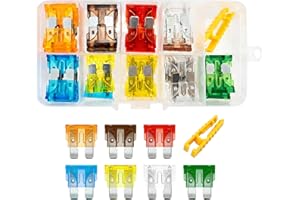 Qancekoo 60 PCS Car Fuses with Fuse Puller, Assorted Standard Blade Fuses Automotive Replacement Fuse Assortment Kit for Car,