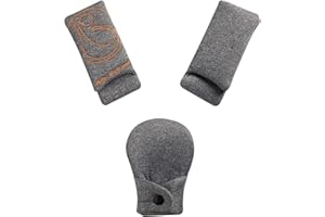 Innokids Car Seat Strap Cover Set for Baby Kids Seat Belt Covers with Crotch Pad Back Anti-Slip Design for Car Seats Pushchair Stroller (Medium (5.9”L), Gray)