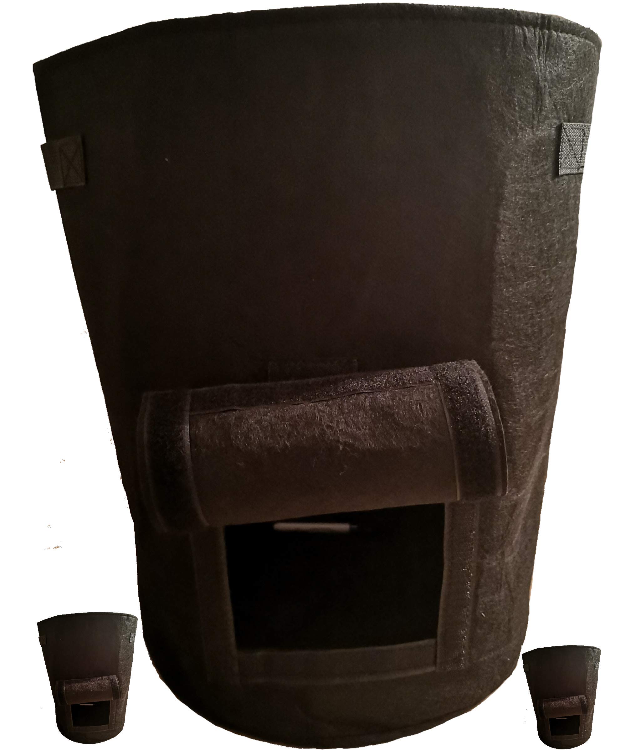 Durable & Strong Fabric Plant Pots Vegetable Root Grow Bags Garden Multi Size (7 Gallon / 29 Litre, 3x Root Vegetable Black)