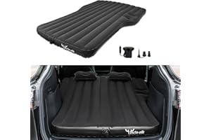 Uncle elk Tesla Model Y Mattress, Inflatable SUV Mattress for Portable Camping Mattress Foldable Air Mattress with Air Pump and Storage Bag for Tesla Model Y and SUV Travel,Black