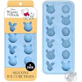 Disney Winnie the Pooh Silicone Ice Cube Tray, 2-Pack 5"x12.5", BPA-Free | Flexible design pops character-shaped cubes out easily, dishwasher safe, doubles for chocolate and gummies, makes 24 molds