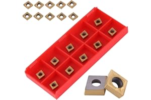 10PCS CNC Carbide Inserts Metal Indexable Blade Cutter Lathe Turning Tool with Box CCMT060204 (10PCS)