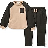 Burt's Bees Baby Boys Shirt and Pant Set, Long Sleeve Top & Bottom Outfit Bundle, 100% Organic Cotton