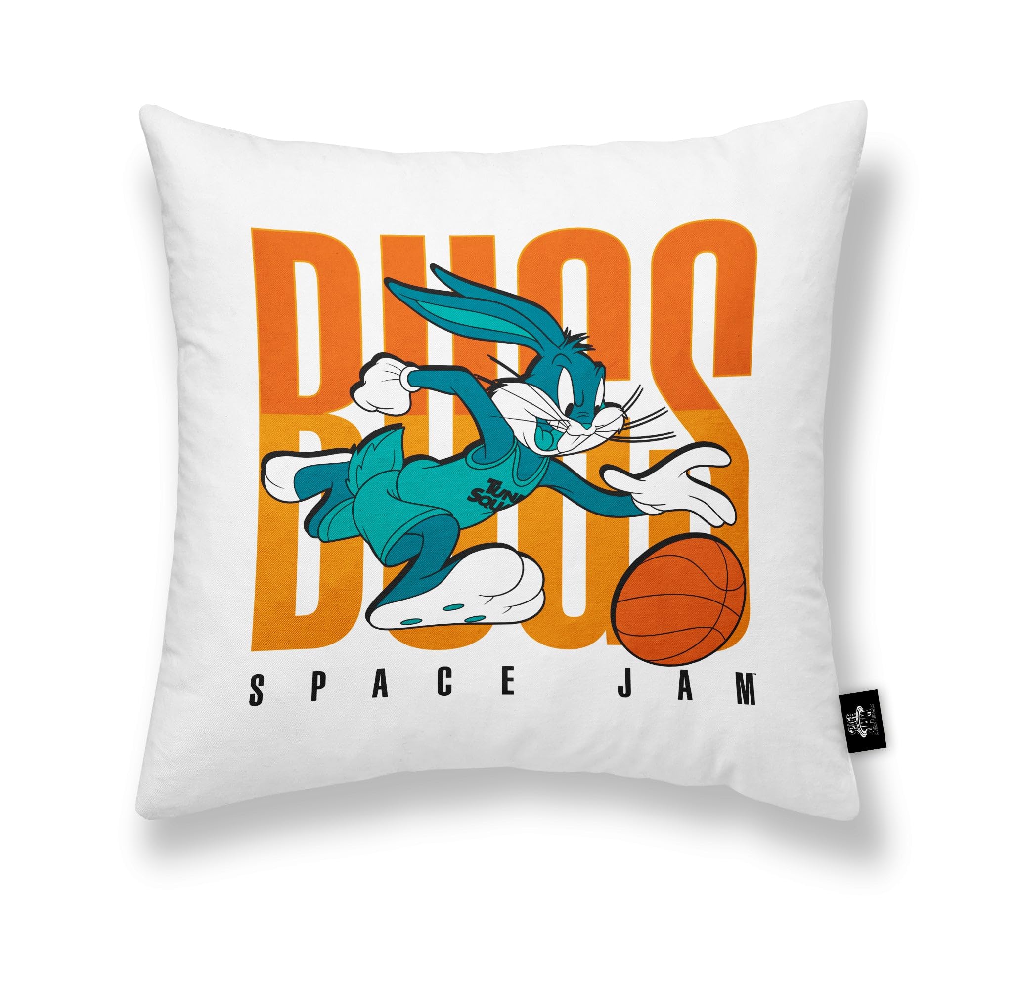 BELUM | Cushion Cover 100% Cotton 45x45cm Model Looney Tunes A | Space Jam Cushion Cover | Cushion Cover Half Panama Fabric 100% Organic Cotton